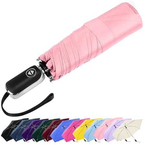 Lejorain Mini Umbrella for Travel Automatic - Folding Compact Flat Umbrella Lightweight Strong Portable Umbrellas for Rain Adults — image 1