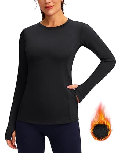 G Gradual Women's Thermal Tops Long Sleeve Workout Fleece Lined Shirts — image 1