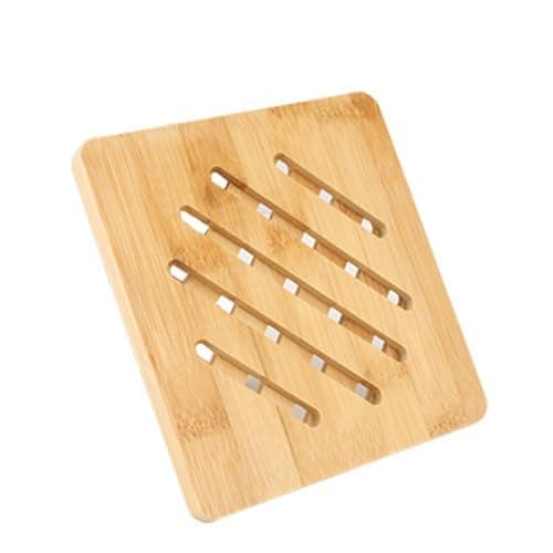 Natural Bamboo Ceramic Pot Tray Heat Bowls Insulation pad, Durable Anti-Hot Insulation pad for Hot Dishes, Bowl, Teapot, Hot Pot Holders Tray Soup Bowl Tray Table mat (5.9 * 5.9, Square) — image 1