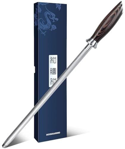 HOSHANHO Honing Rod, 12 Inch Professional Kitchen Knife Sharpener Rod | Japanese High Carbon Knife Sharpening Steel with Ergonomic Pakkawood Handle, Ideal for All Chef Knives, Gift for Chefs — image 1