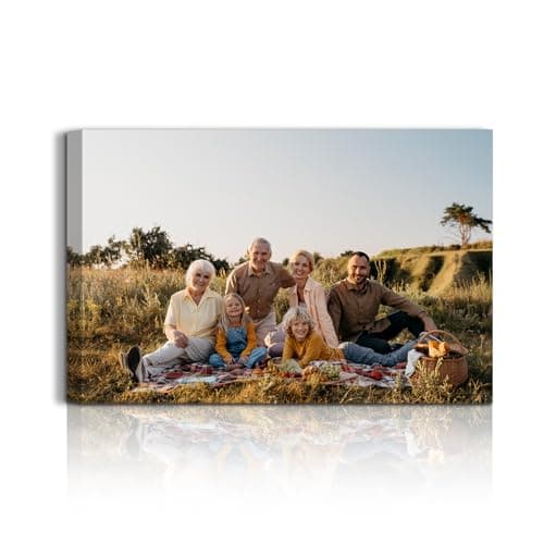 Personalized Photo Canvas Wall Art, Custom Canvas Prints with Your Photos,Ready to Hang, Ideal Housewarming Wedding Birthday Gift for Family Friends (HORIZONTAL PHOTO, 12" L x 8" W) — image 1