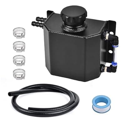 EVIL ENERGY Coolant Overflow Tank, Aluminum Coolant Reservoir Tank with Hose Kits, Reservoir Expansion Tanks Universal 1L