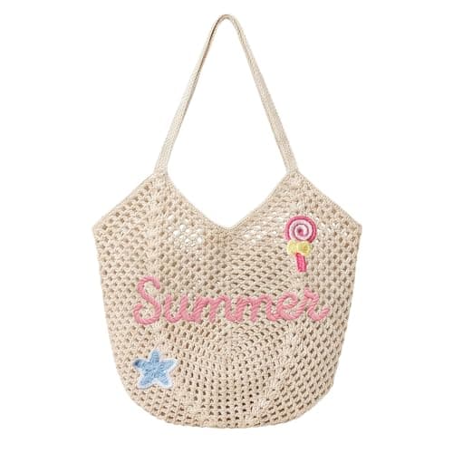 NYLGOXITK Custom Name Hollow-Weave Crochet Tote Bag Personalized Lightweight Woven Beach Bag for Women, Perfect for Bachelorette Party, Vacation & Everyday Outings — image 1