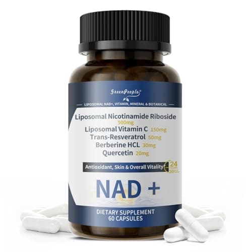 GREENPEOPLE Liposomal NAD Supplement for Women - NAD+ Supplement Nicotinamide Riboside w/Resveratrol, Quercetin & Liposomal Vitamin C for Skin - 60 CT — image 1