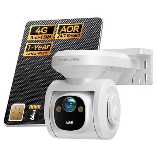 4G LTE Cellular Security Camera Outdoor 2.5K QHD, No WiFi 24/7 Recording, vSIM & 64GB SD, 8W Solar Panel Powered, Pan Tilt AI Person/Animial/Vehicle Tracking, Color Night Vision, IP67 Cold-Resistant