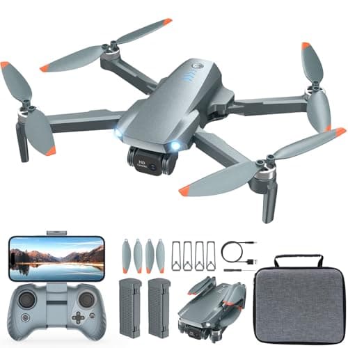 FPV Drone with Camera 1080P HD - Foldable RC Quadcopter for Adults Beginners Kids, Voice Control, Gesture Selfie, Headless Mode, 2 Batteries 30 Min Long Flight Time, Portable Travel Case, Beginner Friendly Drone