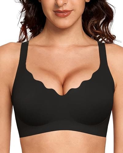 Gailife Scalloped Lift Bras Women Soft Jelly Push Up Wireless Bra Supportive V Neck No Underwire Seamless Tshirt Bralettes — image 1
