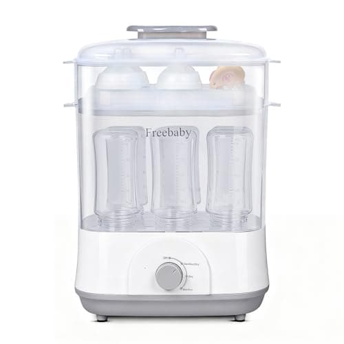 Freebaby Baby Bottle Sterilizer and Dryer,4 in 1 Electric Steam Sanitizer and Dryer for All Baby Bottle,Bottle Sanitizer for Pacifiers&Breast Pump Accessories,8 Bottles Capacity