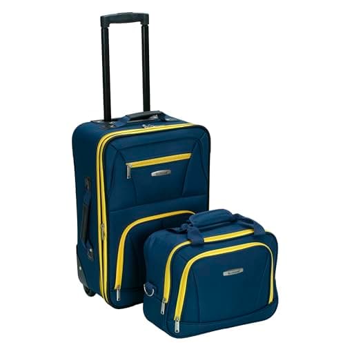Rockland Fashion Softside Upright Luggage Set, Navy, 2-Piece (14/19)