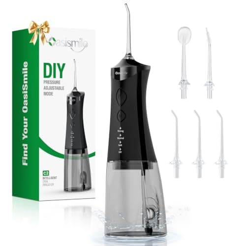 OasiSmile C2 Water Flossers for Teeth, Oral Irrigator with DIY Pressure | 350ML Larger Tank, 5 Jet Tips, 4 Modes, Cordless Electric Water Dental Pick for Braces, Sensitive Gums, IPX7 for Home Travel — image 1
