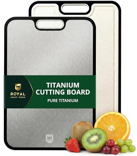 Titanium Cutting Board for Kitchen, Double Sided 100% Pure Titanium & PP Cutting Board with Deep Juice Groove, Metal Chopping Board, Easy to Clean Large Durable Cutting Board for Meat (15" x 10.3") — image 1