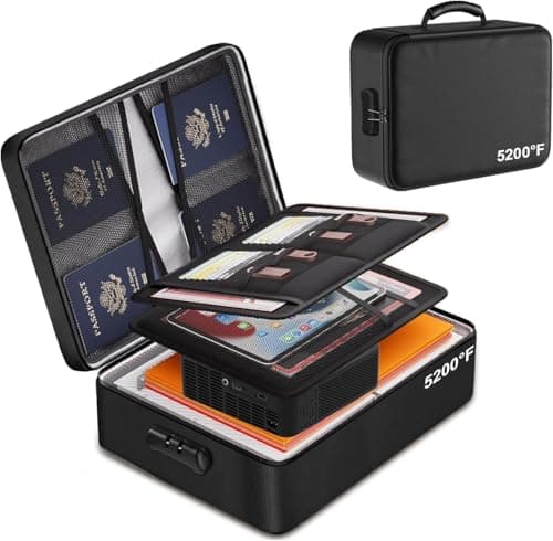 Polaring Fireproof Document Box, Multi-Layer Heat Insulated Fire and waterproof office bag with lock,Portable family outdoor travel bags are suitable for storing important documents and valuable. — image 1