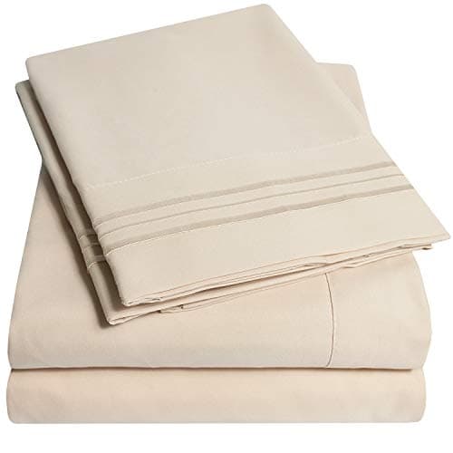 1500 Supreme Collection Queen Sheet Sets Beige Cream - Luxury Hotel Bed Sheets and Pillowcase Set for Queen Mattress - Extra Soft, Elastic Corner Straps, Deep Pocket Sheets, Queen Beige Cream — image 1