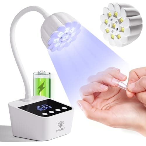 modelones Cordless UV Nail Lamp, Mini LED UV Light for Gel Polish Fake Nails Fast Curing Portable Gooseneck Lamp Nail Dryer Home DIY Manicure Kit 32W & 2000mAh 4 Timers — image 1