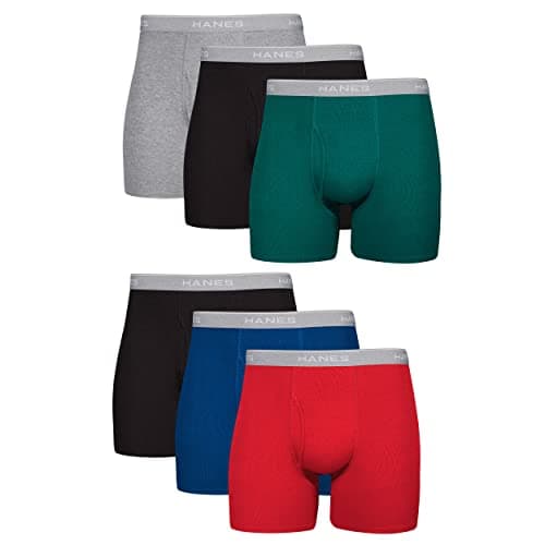 Hanes mens Underwear Boxer Briefs Pack, Cool & Breathable Cotton Moisture-wicking Underwear for Men, No Ride Up — image 1