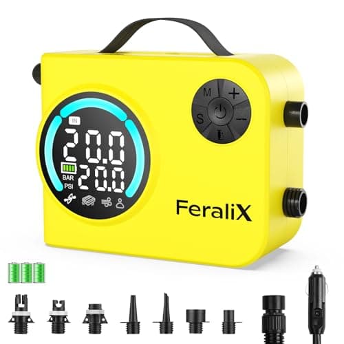 Electric Paddle Board Pump 20 PSI,Rechargeable SUP Air Compressor with Auto Shut-Off,Dual Stage Inflation & Deflation for Paddleboards,Kayaks,Boats and Other Inflatables — image 1