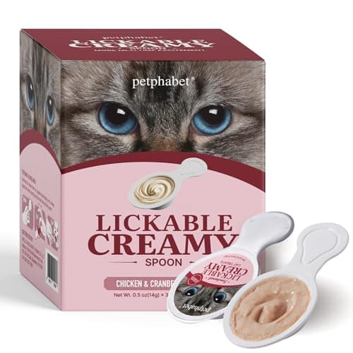 PETPHABET Lickable Cat Treats Spoon, 36 Count Creamy Puree Kitten Treats Chicken Slamon & Cranberry Recipe, Functional Wet Paste Cat Snacks for Urinary Health, Grain-Free Kitty Treat with Taurine — image 1