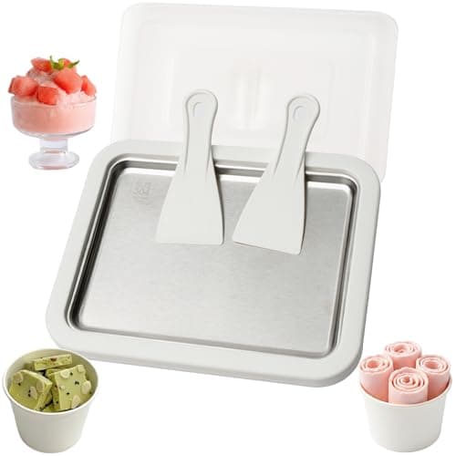 Rolled Ice Cream Maker Kit, At Home Ice Cream Roller Maker Machine with Instant Freeze Tray with Lid & 2 Spatulas, roll ice cream maker for Family Activities, Frozen Yogurt Machine — image 1