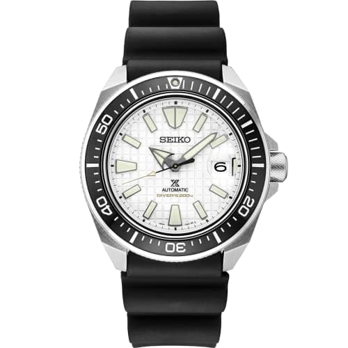 SEIKO SRPE37 Automatic Dive Watch for Men - Prospex Collection - White Dial, LumiBrite Hands, Magnified Date Calendar - 200M Water Resistant