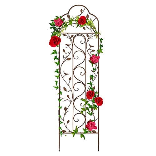 Best Choice Products 60x15in Iron Garden Trellis, Arched Outdoor Decoration w/Branches, Birds for Lawn, Garden, Backyard, Climbing Plants - Bronze — image 1