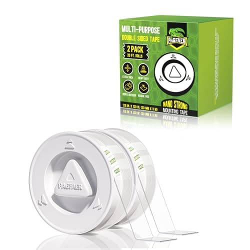 PAGFAER Double Sided Tape Heavy Duty, 2pcs Extra Large 10FT Nano Tape, Transparent Strong Double Sided Adhesive Mounting Tape, Clear Picture Hanging Strips for Wall, Poster, Carpet, Craft — image 1