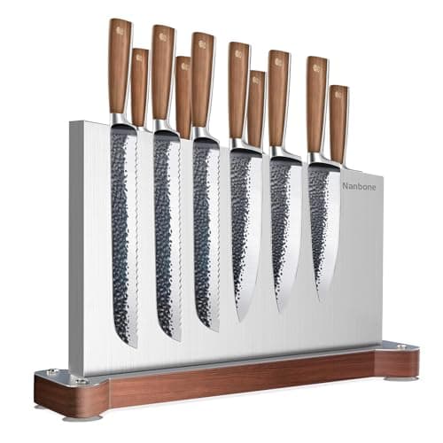 Nanbone Magnetic Knife Block Without Knives Large Double Side Magnetic Knife Holder Stand with Strong Magnet, Stainless Steel Knife Storage Organizer for Kitchen Counter Knife Rack Three Magnet Strip — image 1