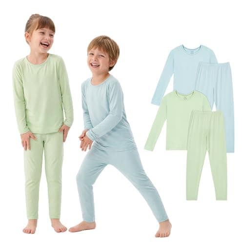 PurComfy SuperSoft Long Sleeve Toddler Pajamas, Premium Bamboo Viscose for Breathable Comfort, Boys & Girls Bamboo PJs, Toddler Long Sleeve Pajama Set, 3T