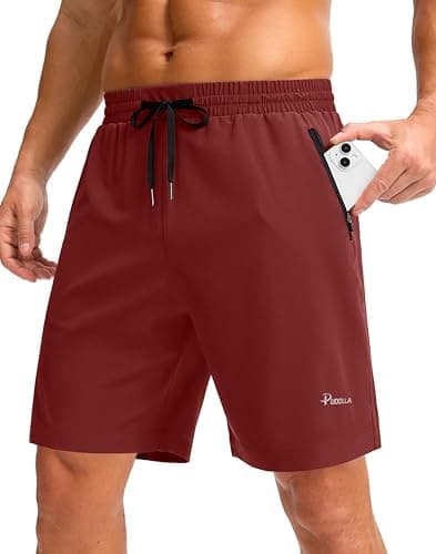 Pudolla Mens Running Shorts with Zipper Pockets 7 Inch Lightweight Quick Dry Gym Athletic Workout Shorts(Savannah L9_XL) — image 1
