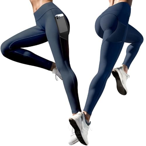 EXE Leggings with Pockets for Women Tummy Control High Waisted Yoga Pants Women Compression Workout Leggings — image 1