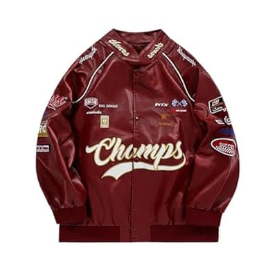 Aelfric Eden Faux Leather Racing Jacket Oversized Motorcycle Biker Racer Jackets Streetwear Unisex