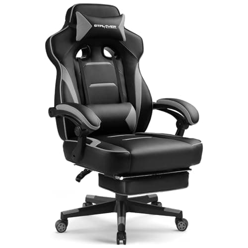 GTPLAYER Gaming Chair for Adults, Big and Tall 350LBS Heavy Duty Office Chair, Ergonomic High Back Lumbar Support and Recliner for Back Pain Relief, Sky Gray — image 1