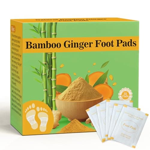 Niifawh Bamboo Foot Pads, 32 Pads Turmeric & Ginger Natural Pad with Ginger, Wormwood, Bamboo Vinegar, 32 Pads Bigger Adhesive Sheet for Men & Women — image 1