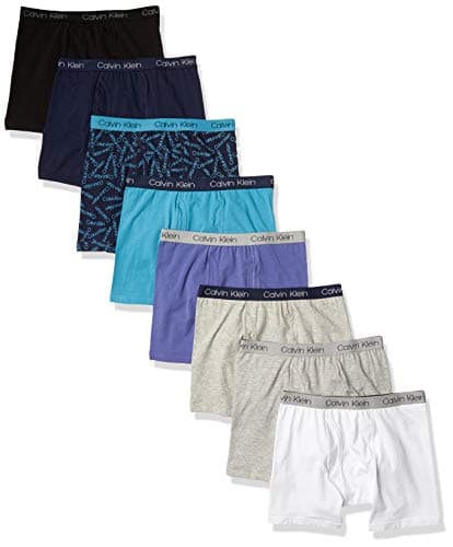 Calvin Klein Kids Boys' Modern Cotton Boxer Brief Underwear 8-Pack, Mixed Pack, Large