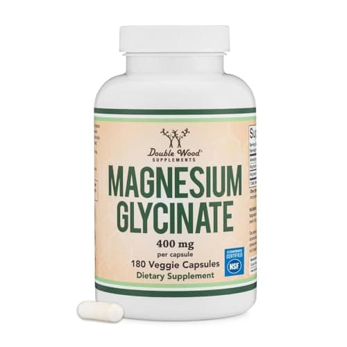 Magnesium Glycinate 400mg | 180 Capsules | Sleep, Muscle, & Heart Support | Vegan, Third Party Tested, Gluten Free, Non-GMO, by Double Wood Supplements — image 1