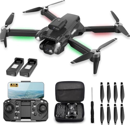 4K Drones with Camera for Kids, Drones for Adults withEmergency Stop, Headless Mode, 360° Flips, CarryingCase & 2 Batteries,Wireless RC Toys for Boys Girls(Charcoal black) — image 1