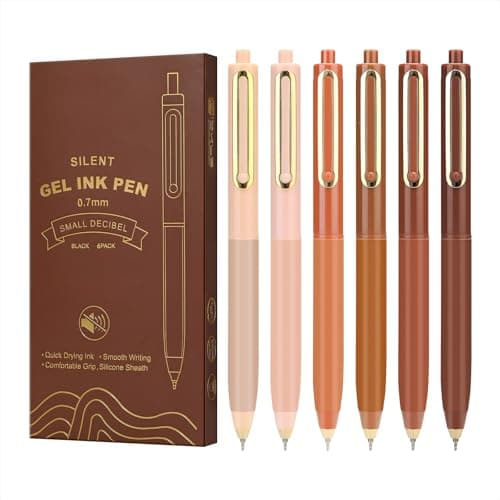 Niodel Gel Pens,6 Pcs Quick Drying Black Ink Medium Point 0.7mm Pens,Smooth Writing Pens with Silicone Sheath,Silent Click Pen Set for Journaling Note Taking (style_1) — image 1