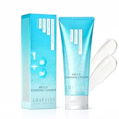 Luxeviss Advanced Belly Firming Cream – B FLAT Skin Tightening Lotion for Stomach, Thighs & Butt, Helps Reduce the Look of Cellulite & Stretch Marks, Hydrating Body Cream for Women & Men, 3.35 Oz