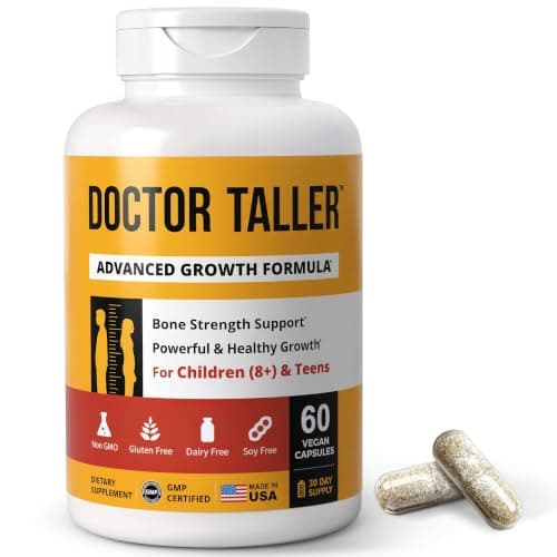 NuBest Doctor Taller Bone Support for Kids 8+ & Teens, 60 Vegan Capsules | Calcium, Vitamins D3 & K2, Zinc, B Vitamins, Amino Acids & Herbs; 30-Day Supply — image 1