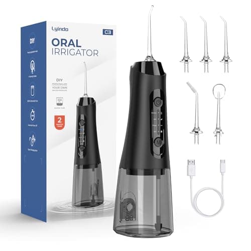 Lyinda Water Dental Flosser, 320 mL Cordless Oral Irrigator, 4 Modes, IPX7 | Powerful everyday cleaning with 4 adjustable modes and a 320mL tank. Cordless, rechargeable, waterproof, and travel-friendly — image 1