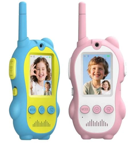 Video Walkie Talkies for Kids, 2 Pack Rechargeable Two Way Radios with Video Call & Audio-Only, Voice Changer & Sticker Effects, Long Range Indoor Outdoor Camping Toys for Boys Girls 3-12 — image 1