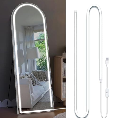 ZSLAIFU LED Vanity Lights for Mirror, Hollywood Style Makeup Lighting, 13.2FT White Strip Lights for Mirror, Dimmable Makeup Vanity Light Strip for Bathroom, Dressing Table and DIY Lighting — image 1