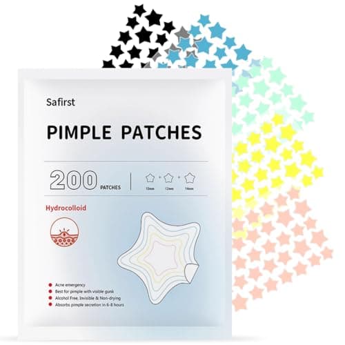Safirst Star Acne Patches Hydrocolloid Pimple Absorbing Patch 3 Sizes 200 Counts Spot Blemish Stickers Zit Dot Colorful Cover Breakout Hiding Face Emergency Treatment — image 1
