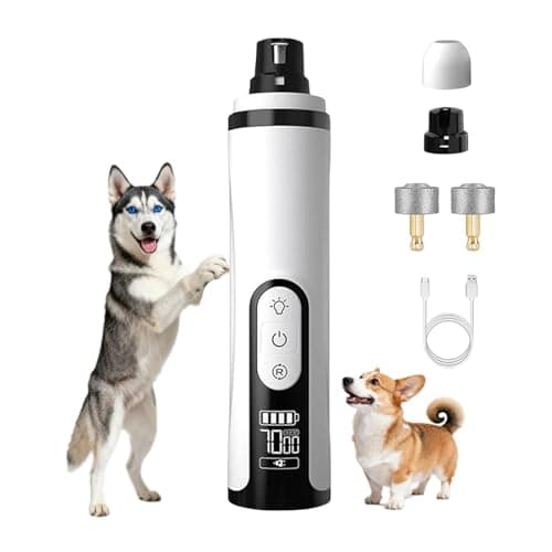 Silent Pet Nail Grinder Pro, 2025 New Dog and Cat Nail Trimmer with LED Light and 3 Speed Settings, Suitable for Thick and Long Nails(1+2*Replacement Head) — image 1