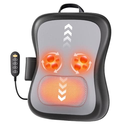 Zorynae Shiatsu Back and Neck Massager for Pain Relief Deep Tissue, Up and Down Rolling Back Massager with Heat, 3D Kneading Massage for Office Home Car, Birthday Gifts for Women Men Mom Dad
