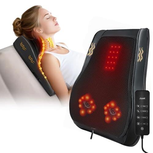 Joyset Back Massager with Heat,Neck Massager for Back Pain Deep Tissue,4D Kneading Shiatsu Lower Back Massage Pillow for Neck Shoulder Legs,Gifts for Mom,Dad,Women,Men
