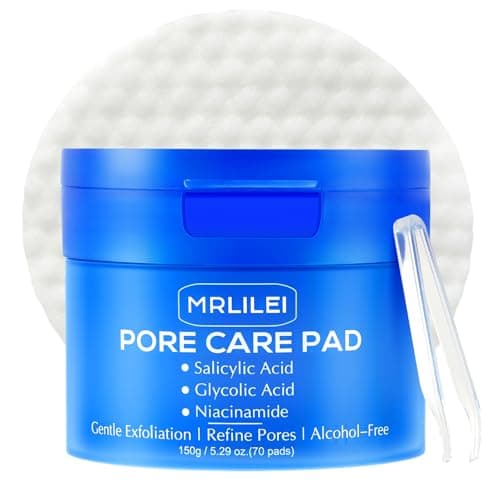 MRLILEI BHA Salicylic Acid Toner Pads with Pore Care, Dual-Textured Exfoliating Pads with Glycolic Acid & Niacinamide, Daily Facial Skincare for All Skin Types, 70 Pads + 4 Trial Pads — image 1