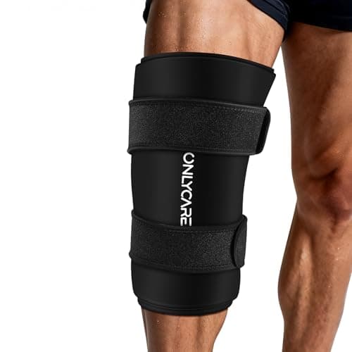 Knee Ice Pack, ONLYCARE Soothing Knee Compression Sleeve for Injuries, Upgraded Gel Cold Wrap, Hot & Cold Therapy, Reusable for Meniscus, Arthritis, ACL, MCL Pain Relief, Injury Recovery (S)