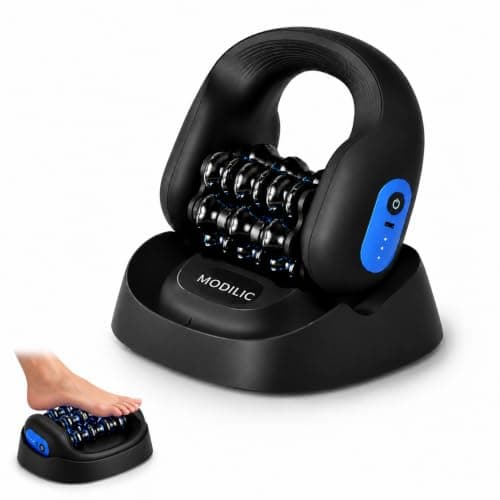 Electric Foot & Body Massager Roller, 2-in-1 Rechargeable Deep Tissue Massage Tool with Auto Massage Base, Handheld Muscle Recovery Roller for Plantar Fasciitis, Foot Pain, Legs, Arms and Neck — image 1