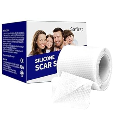 Silicone Scar Sheets 1.6"x39.4" Roll-1M Scars Removal Treatment Medical Grade Silicone Scar Tape for Skin Resuable Strip for Tummy Tuck,Incision,Keloid,C-Section,Burn,Acne Scars(white)