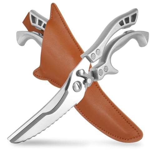 ANDONG Upgrade Heavy Duty Stainless Steel Kitchen Scissors - Professional Poultry Shears for Bone, Meat, Chicken, Fish, Turkey, Vegetables,Spring Loaded Multipurpose Ultra Sharp Utility Scissors — image 1